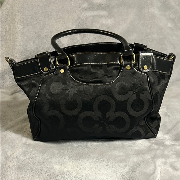 Coach Black Geometric Embossed Tote - Picture 2 of 9